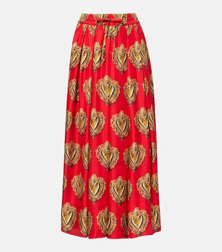 Jupe longue en satin de soie - Dolce&Gabbana - Modalova