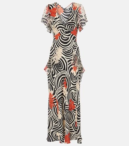 Robe longue Evie en soie à imprimé - Rixo - Modalova