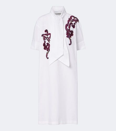 Robe midi en popeline de coton à broderies - Dries Van Noten - Modalova