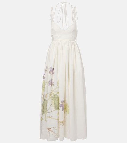 Erdem Robe longue en lin à fleurs - Erdem - Modalova