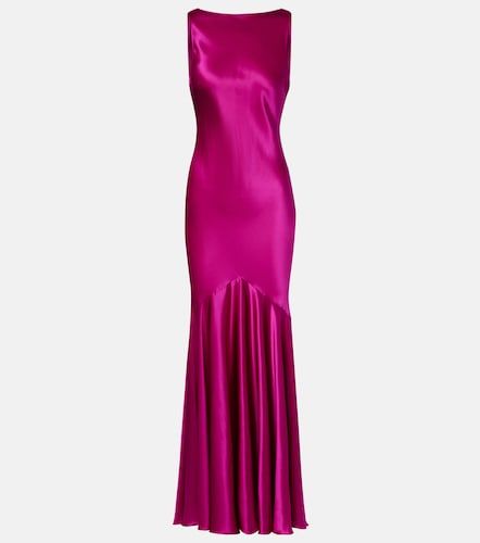 Robe longue en satin de soie mélangé - Nina Ricci - Modalova