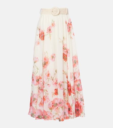 Jupe longue Lightburst en coton et soie à fleurs - Zimmermann - Modalova