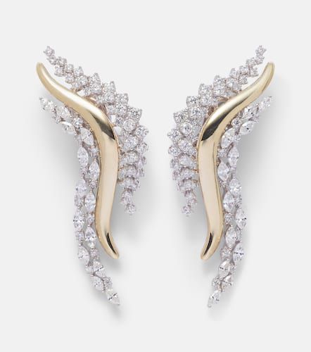 Boucles d'oreilles Golden Strada en or jaune et blanc 18 ct et diamants - Yeprem - Modalova