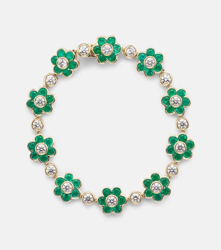 Bracelet Flora en or 18 ct, émeraudes et diamants - Anita Ko - Modalova