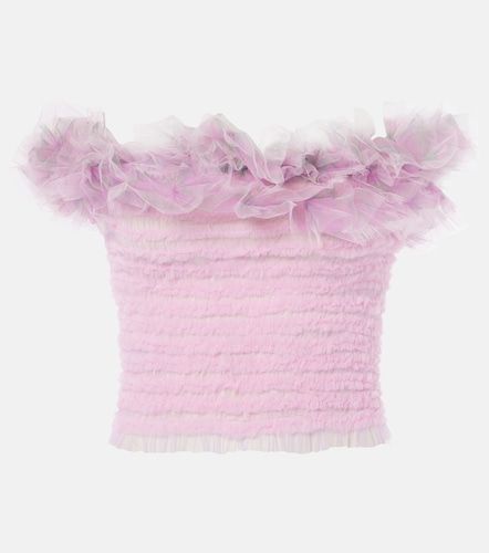 Top en tulle à encolure bardot - Susan Fang - Modalova