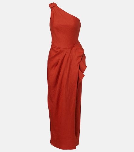 Robe longue asymétrique en lin - Johanna Ortiz - Modalova