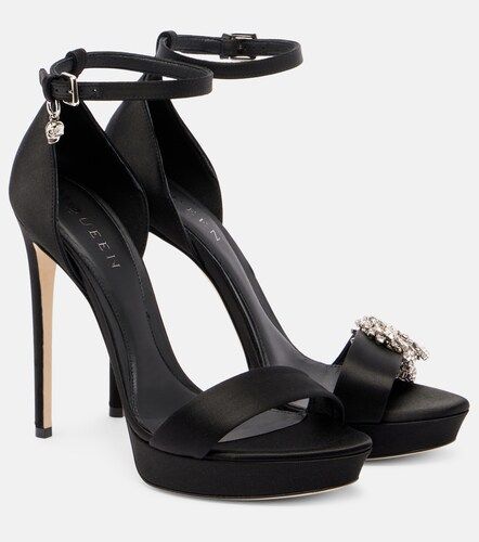 Sandales Jewel en satin à ornements - McQueen - Modalova