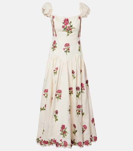Robe longue Siembra brodée en lin - Agua by Agua Bendita - Modalova