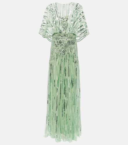 Robe longue en tulle à sequins - Elie Saab - Modalova