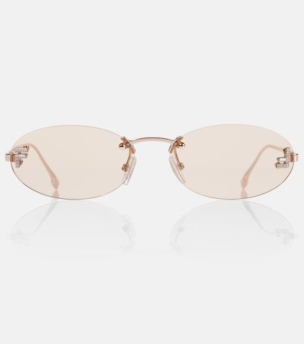 Lunettes de soleil ovales First à cristaux - Fendi - Modalova