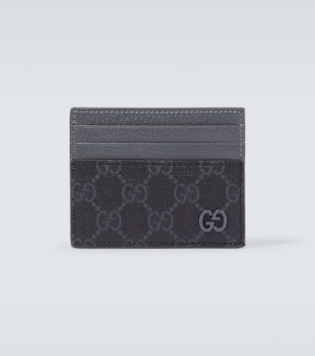 Porte-cartes en toile GG et cuir - Gucci - Modalova