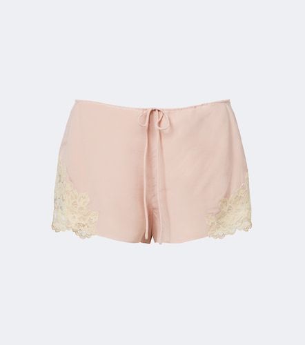 Short Elia en crêpe de chine à dentelle - De La Vali - Modalova