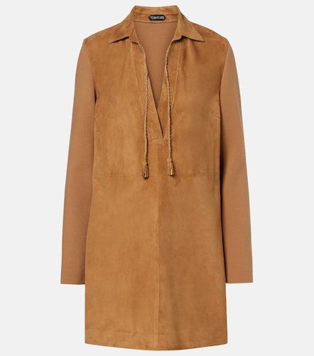 Robe en laine mélangée et daim - Tom Ford - Modalova