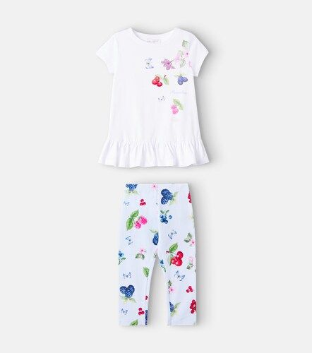 Ensemble t-shirt et legging en coton à imprimé - Monnalisa - Modalova