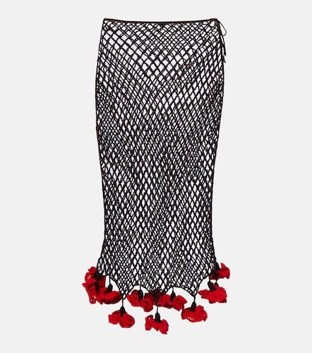 Alaïa Jupe midi en coton ajouré - Alaia - Modalova