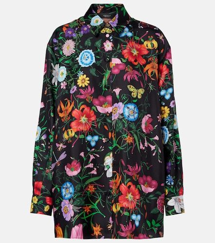 Blouse en sergé de soie à fleurs - Gucci - Modalova