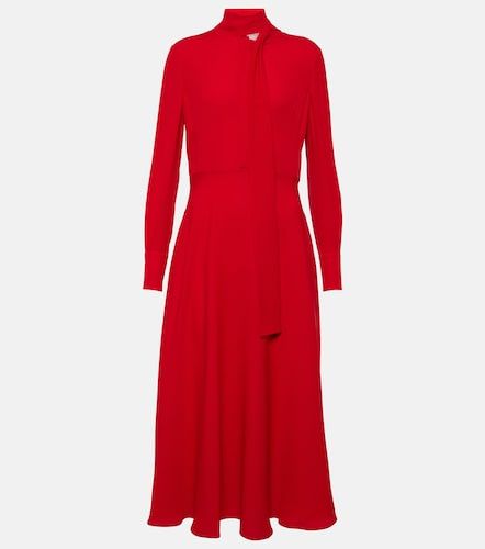 Robe midi en soie à col noué - Valentino - Modalova