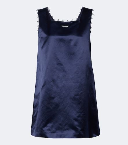 Robe en coton mélangé à broderies - Miu Miu - Modalova