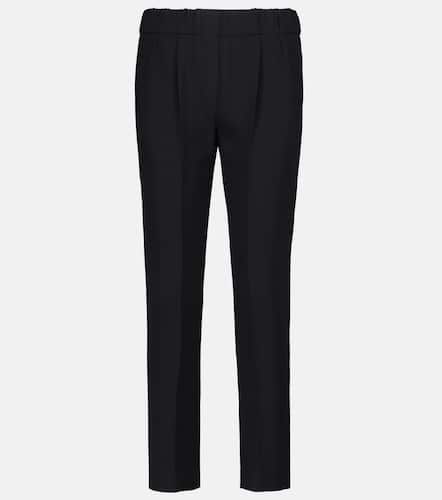 Pantalon tapered à taille haute en soie mélangée - Brunello Cucinelli - Modalova