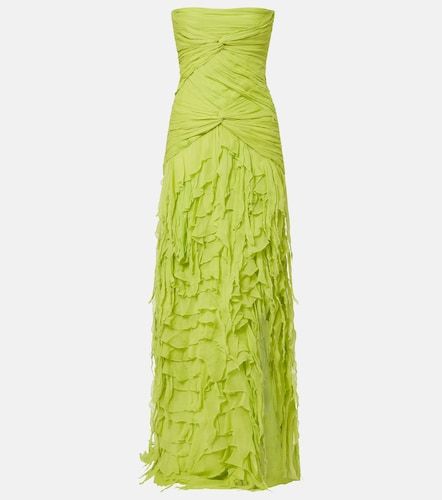Robe longue bustier à volants - Blumarine - Modalova