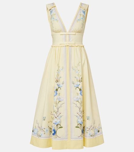 Robe midi en coton à fleurs - Self-Portrait - Modalova