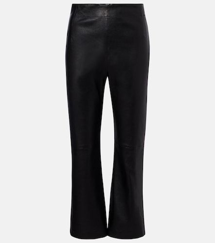 Pantalon slim court en cuir - Nour Hammour - Modalova