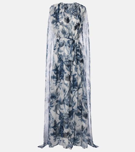 Robe longue en soie à cape - Oscar de la Renta - Modalova