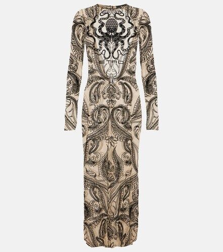 Robe midi en tulle à imprimé logo - Etro - Modalova