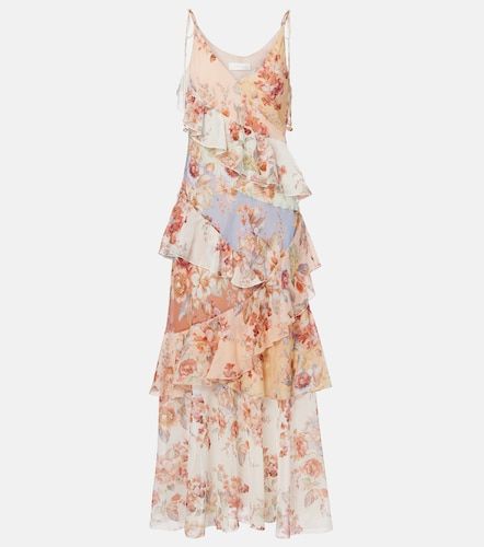Robe longue Awaken en coton et soie à fleurs - Zimmermann - Modalova