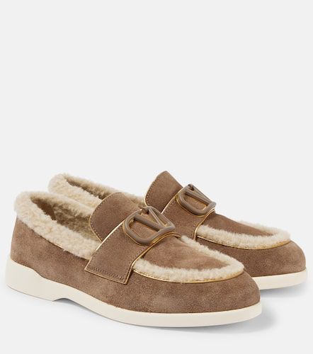 Mocassins Leisure Flows en daim et shearling - Valentino Garavani - Modalova