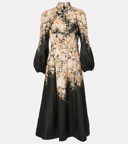 Robe midi en lin à fleurs - Zimmermann - Modalova