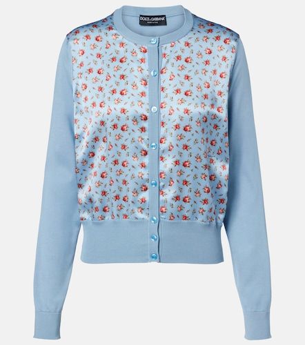 Cardigan en satin de soie à fleurs - Dolce&Gabbana - Modalova