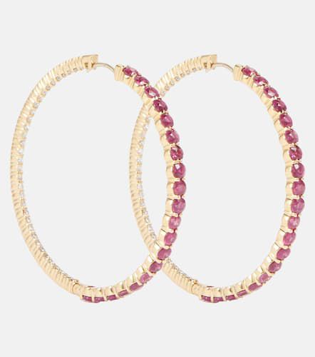 Boucles d'oreilles Lenox en or 18 ct, diamants et saphirs - Melissa Kaye - Modalova