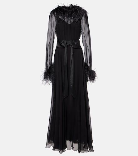 Robe en mousseline de soie à plumes - Dolce&Gabbana - Modalova