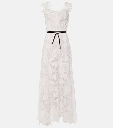 Robe longue Marbled Carnation en dentelle - Oscar de la Renta - Modalova