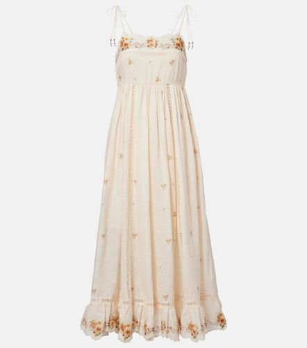 Robe midi Patience en lin à fleurs - Zimmermann - Modalova