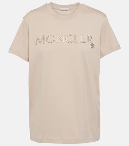 T-shirt brodé en coton à logo - Moncler - Modalova