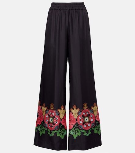 Pantalon palazzo imprimé en soie - La DoubleJ - Modalova