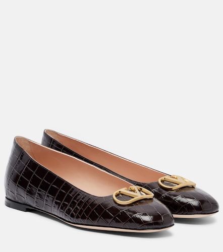Ballerines VLogo en cuir façon croco - Valentino Garavani - Modalova