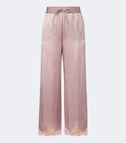 Pantalon ample en soie à dentelle - Valentino - Modalova