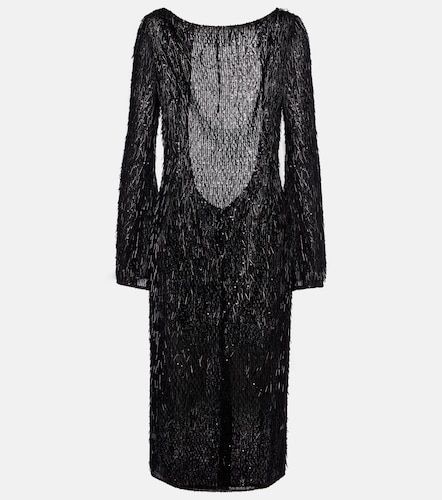Robe longue en mousseline à sequins - Dolce&Gabbana - Modalova
