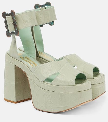 Sandales à plateforme Olde London en cuir façon croco - Vivienne Westwood - Modalova