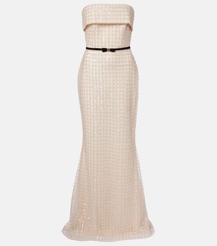 Robe bustier longue en soie mélangée - Elie Saab - Modalova