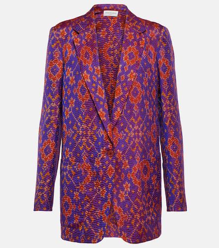 Blazer imprimé en soie - Dries Van Noten - Modalova