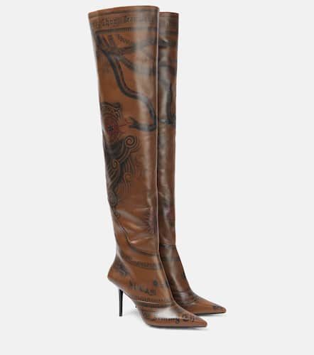 X Jean Paul Gaultier  Cuissardes Tattoo en cuir - Jimmy Choo - Modalova