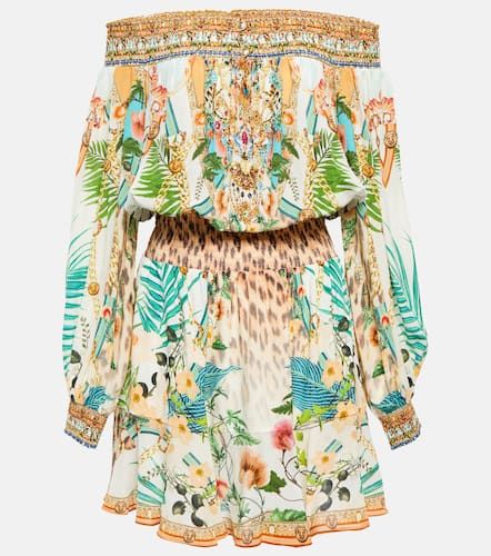 Robe en soie à encolure bardot - Camilla - Modalova