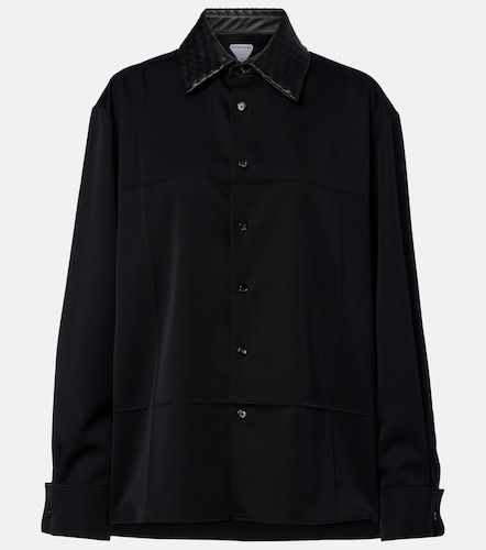 Chemise en laine et cuir Intrecciato - Bottega Veneta - Modalova