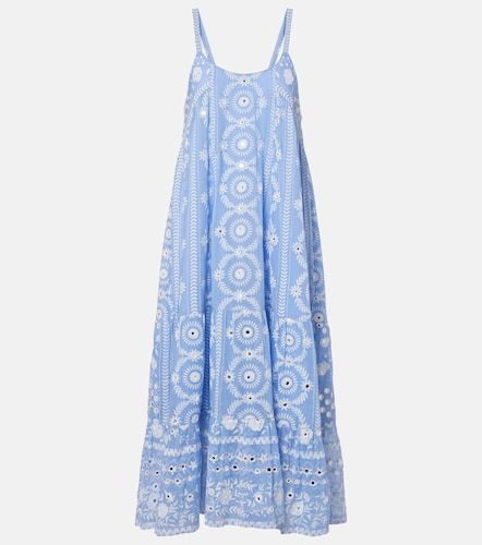 Robe midi imprimée en coton à sequins - Juliet Dunn - Modalova