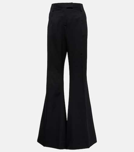 Pantalon évasé à taille mi-haute en laine - Prada - Modalova