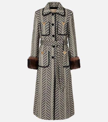 Manteau VGold en laine mélangée et shearling - Valentino - Modalova